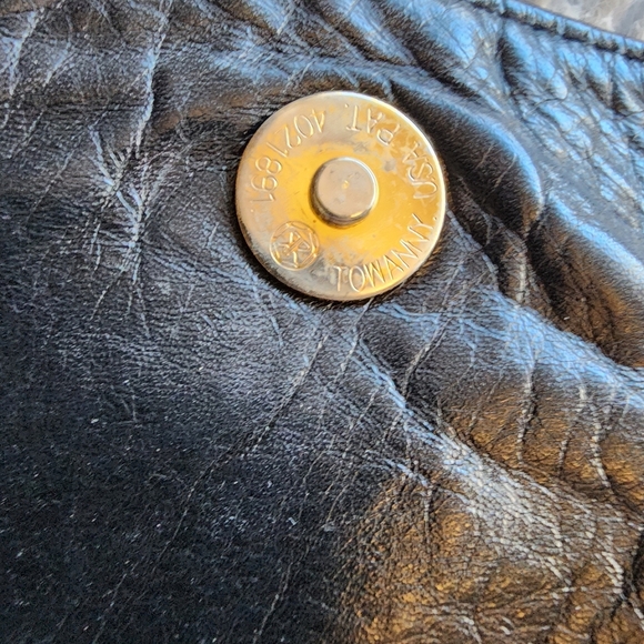 SAS Black Leather Clutch Zipper Pocket‎ Magnetic Closure Rectangle - Picture 9 of 16